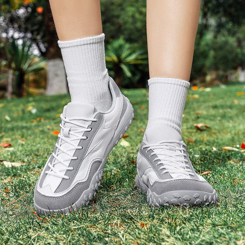 Women's Outdoor Wide-Toe Suede & Mesh Sneakers – Retro-Style Casual Walking Shoes