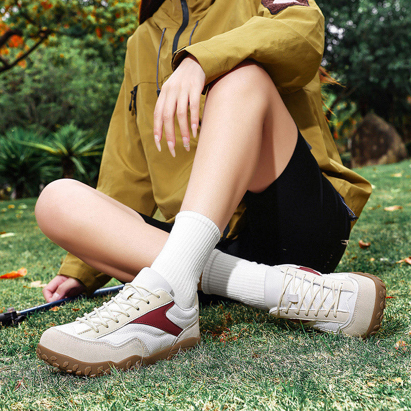 Women's Outdoor Wide-Toe Suede & Mesh Sneakers – Retro-Style Casual Walking Shoes