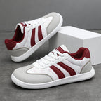 Women's Wide Toe Box Sneakers - Retro Floral and Suede Casual Walking Shoes