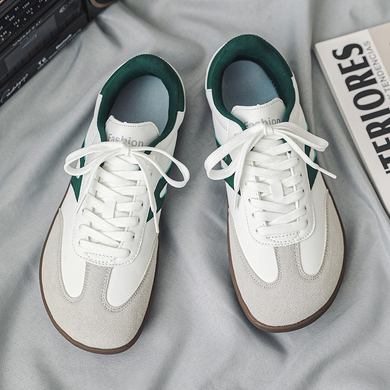 Women's Wide-Toe German Army-Style Sneakers – Retro Suede and Leather Casual Walking Shoes