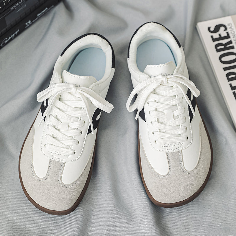 Women's Wide-Toe German Army-Style Sneakers – Retro Suede and Leather Casual Walking Shoes