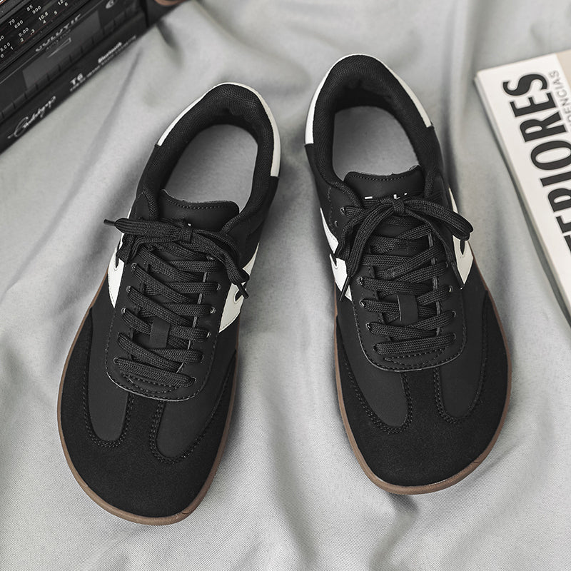 Women's Wide-Toe German Army-Style Sneakers – Retro Suede and Leather Casual Walking Shoes