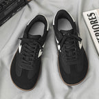 Women's Wide-Toe German Army-Style Sneakers – Retro Suede and Leather Casual Walking Shoes