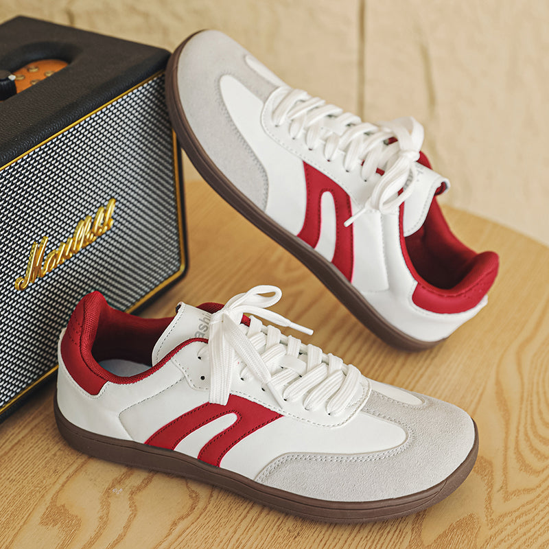 Women's Wide-Toe German Army-Style Sneakers – Retro Suede and Leather Casual Walking Shoes