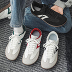 Women's Wide-Toe German Army-Style Sneakers – Retro Suede and Leather Casual Walking Shoes