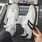 Women's Wide-Toe German Army-Style Sneakers – Retro Suede and Leather Casual Walking Shoes
