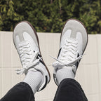 Women's Wide-Toe German Army-Style Sneakers – Retro Suede and Leather Casual Walking Shoes