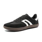 Women's Wide-Toe German Army-Style Sneakers – Retro Suede and Leather Casual Walking Shoes
