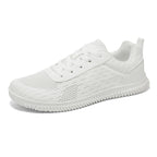 Women's Minimalist Wide-Fit Everyday Sneakers – Comfortable Lace-Up Breathable Mesh Sneakers