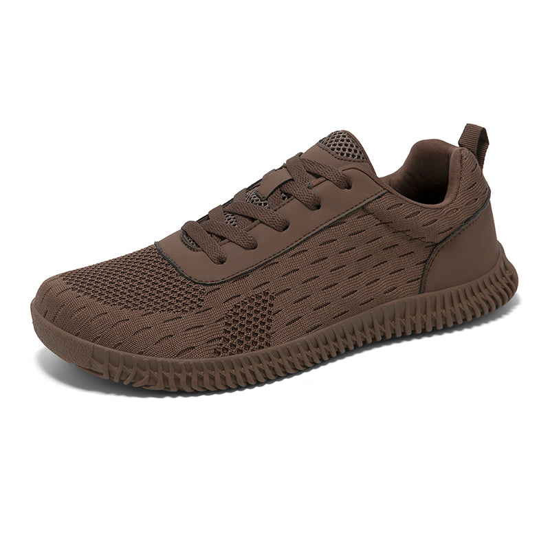Women's Minimalist Wide-Fit Everyday Sneakers – Comfortable Lace-Up Breathable Mesh Sneakers