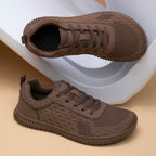 Women's Minimalist Wide-Fit Everyday Sneakers – Comfortable Lace-Up Breathable Mesh Sneakers