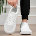 Women's Minimalist Wide-Fit Everyday Sneakers – Comfortable Lace-Up Breathable Mesh Sneakers
