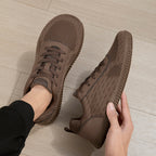 Women's Minimalist Wide-Fit Everyday Sneakers – Comfortable Lace-Up Breathable Mesh Sneakers