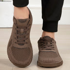 Women's Minimalist Wide-Fit Everyday Sneakers – Comfortable Lace-Up Breathable Mesh Sneakers