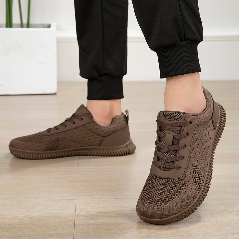 Women's Minimalist Wide-Fit Everyday Sneakers – Comfortable Lace-Up Breathable Mesh Sneakers