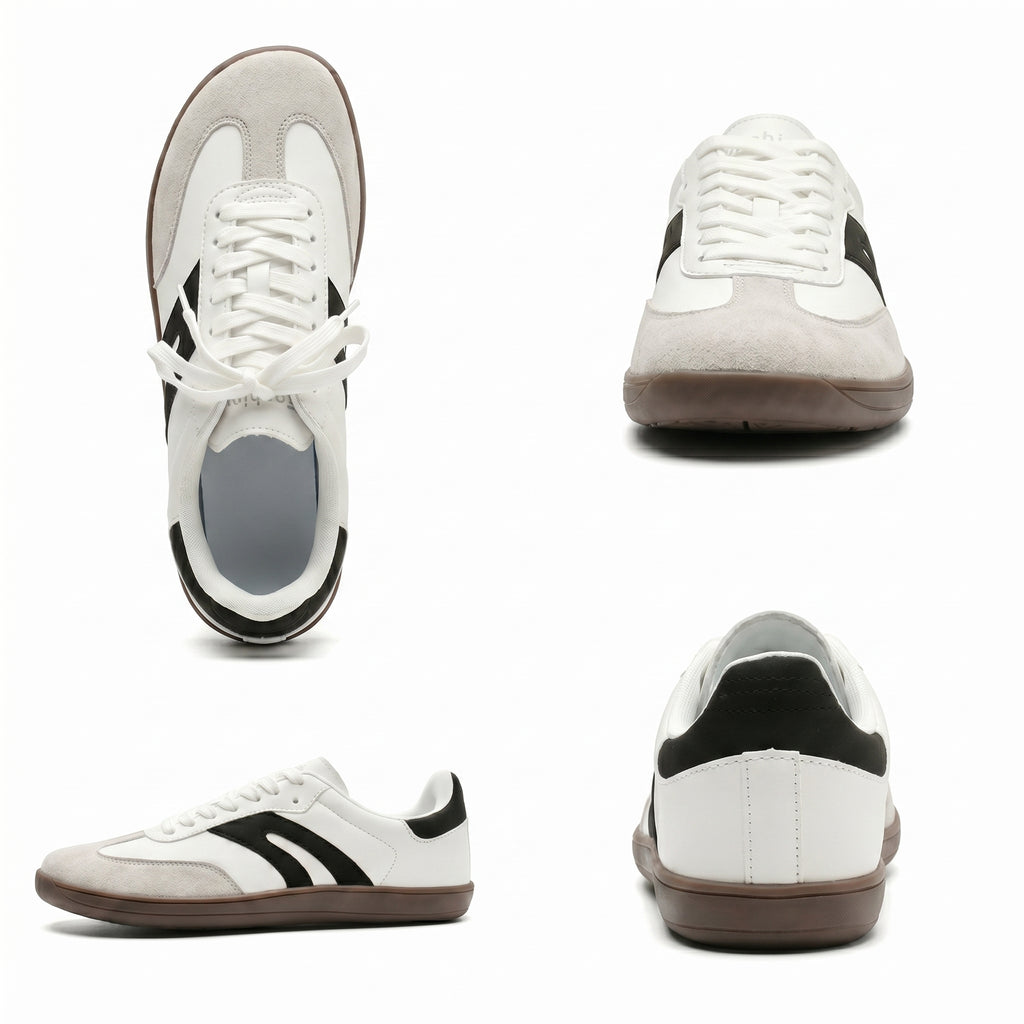 Women's Wide-Toe German Army-Style Sneakers – Retro Suede and Leather Casual Walking Shoes