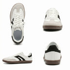 Women's Wide-Toe German Army-Style Sneakers – Retro Suede and Leather Casual Walking Shoes