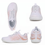 Women's Wide Toe Box Barefoot Shoes - Breathable Knit Minimalist Walking Sneakers with Elastic Laces