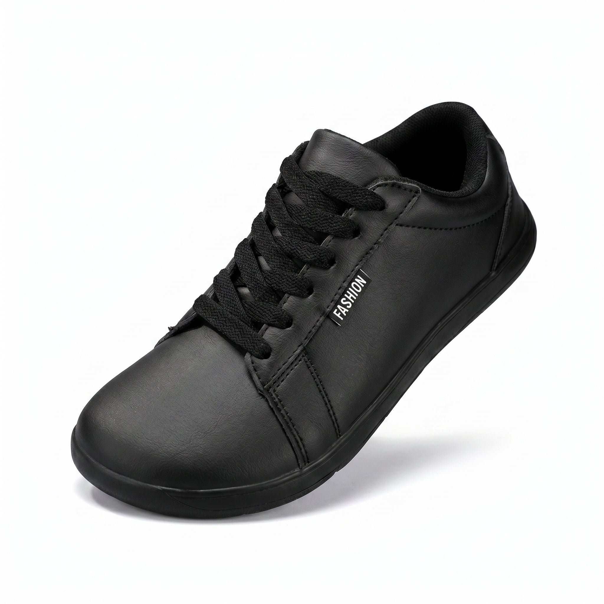 Women's Wide Toe Box White Sneakers - Classic Minimalist PU Leather Casual Shoes
