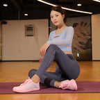 Women's Wide Toe Box Barefoot Shoes - Breathable Knit Minimalist Walking Sneakers with Elastic Laces